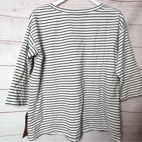 With Love Women’s 3/4 Sleeve Striped and Floral Blouse Sz L NWT - Picture 13 of 13